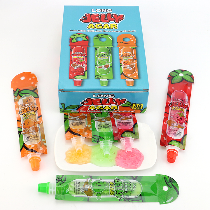 Long Jelly Agar fruit flavor Squeeze Jam Liquid Candy with agar CH-K322