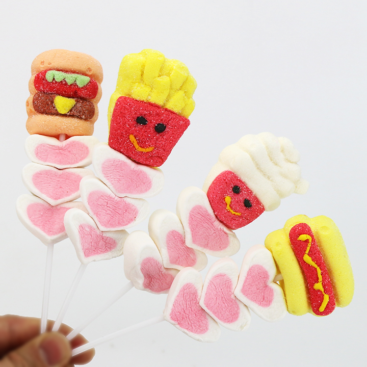 Cartoon Western Style Fast Food & Love Heart Stick Marshmallow pop Lollipop CH-M243