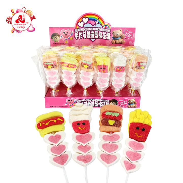 Cartoon Western Style Fast Food & Love Heart Stick Marshmallow pop Lollipop CH-M243