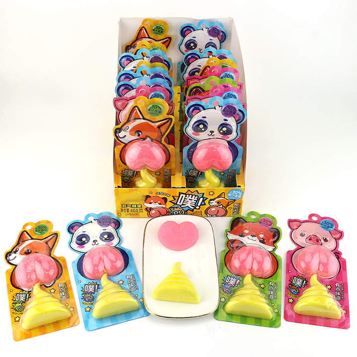 Cartoon Animal butt & poop shaped big marshmallow candy CH-M244