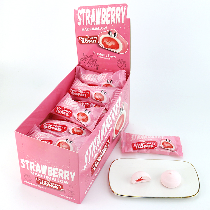 2-in-1 Halal matcha, strawberry, chocolate coated marshmallows with jam filling CH-M246