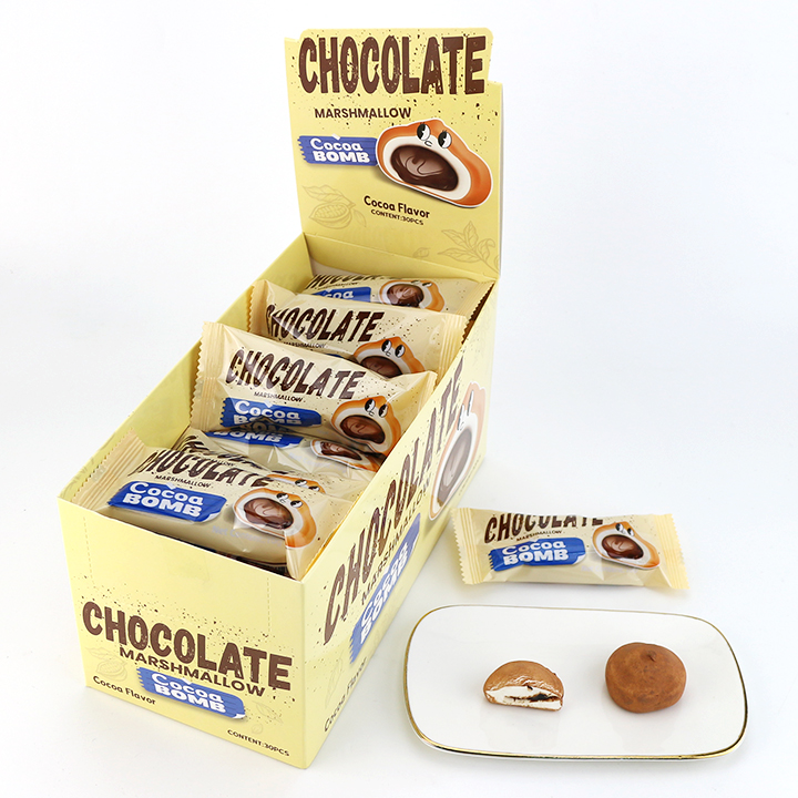 2-in-1 Halal matcha, strawberry, chocolate coated marshmallows with jam filling CH-M246