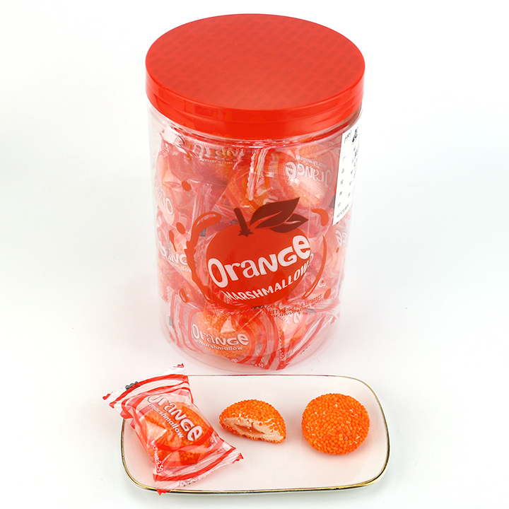 Super Sour Sugar Bead Coated Marshmallow Candy with Jam Filling CH-M249