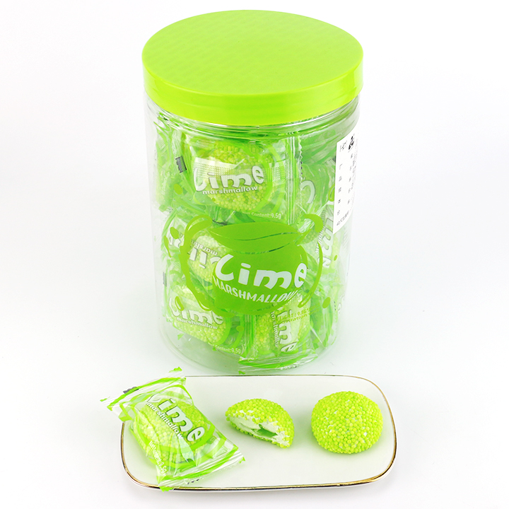 Super Sour Sugar Bead Coated Marshmallow Candy with Jam Filling CH-M249