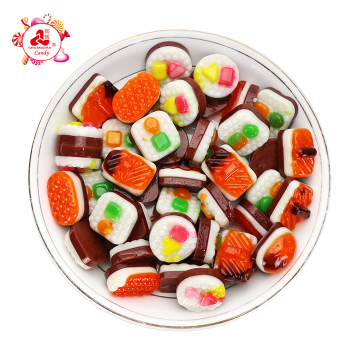 Wholesale Japanese food-styled candy Mini sushi chewy gummy candy in bulk CH-S161