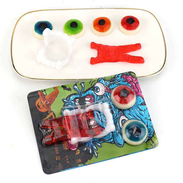 Halloween Devil Party gummy candy eyeballs, tongue shaped gummy candies with teeth toys CH-T1448