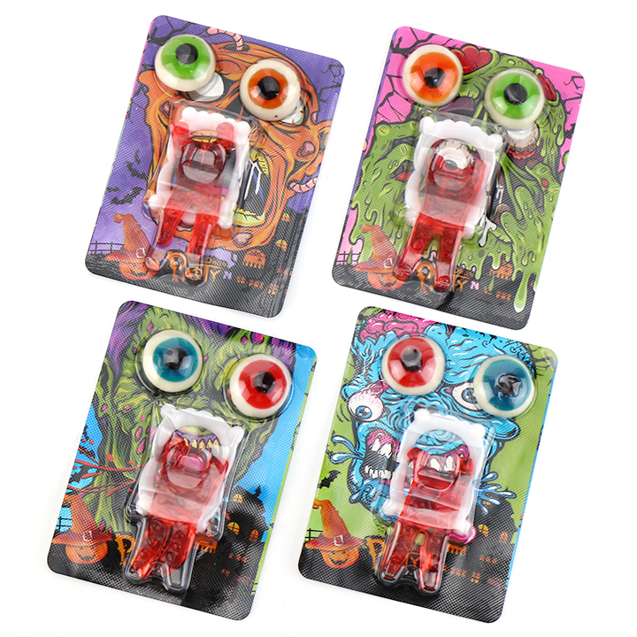 Halloween Devil Party gummy candy eyeballs, tongue shaped gummy candies with teeth toys CH-T1448
