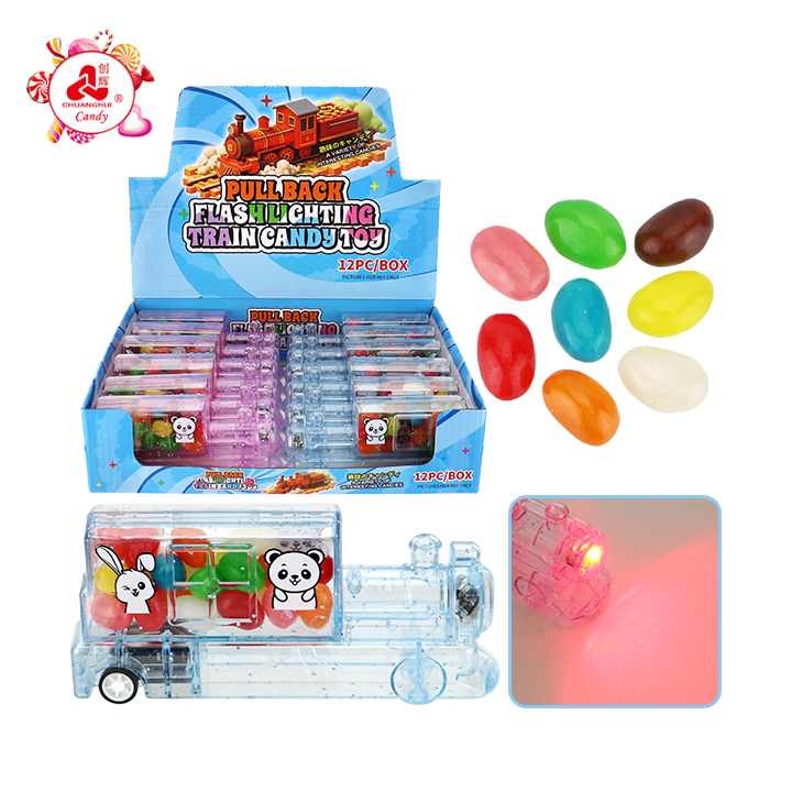 LED lighting train big pullback car toy candy CH-TB256