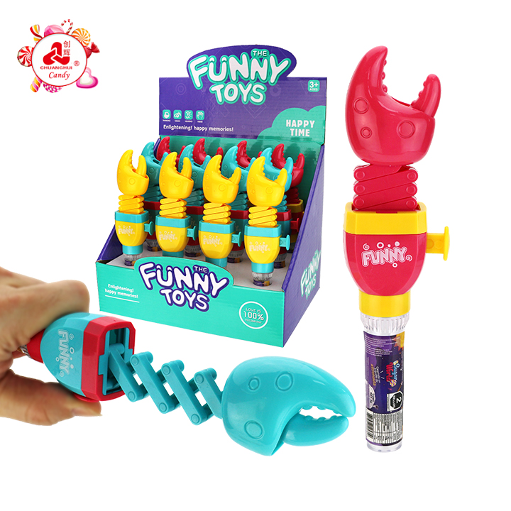 Cartoon crab claw Spring Telescopic Bite Toy Candy CH-TB259