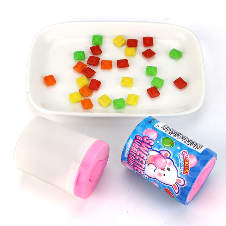 Sweetie bubble gum in retractable bottle packaging Mini square gumCH-N790-1