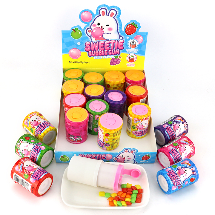 Sweetie bubble gum in retractable bottle packaging Mini square gumCH-N790-1