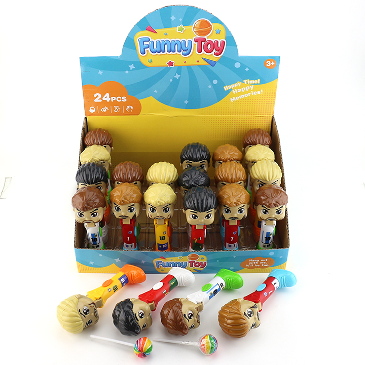 Cartoon Football Star soccer player surprise lollipop toy candy CH-TB263