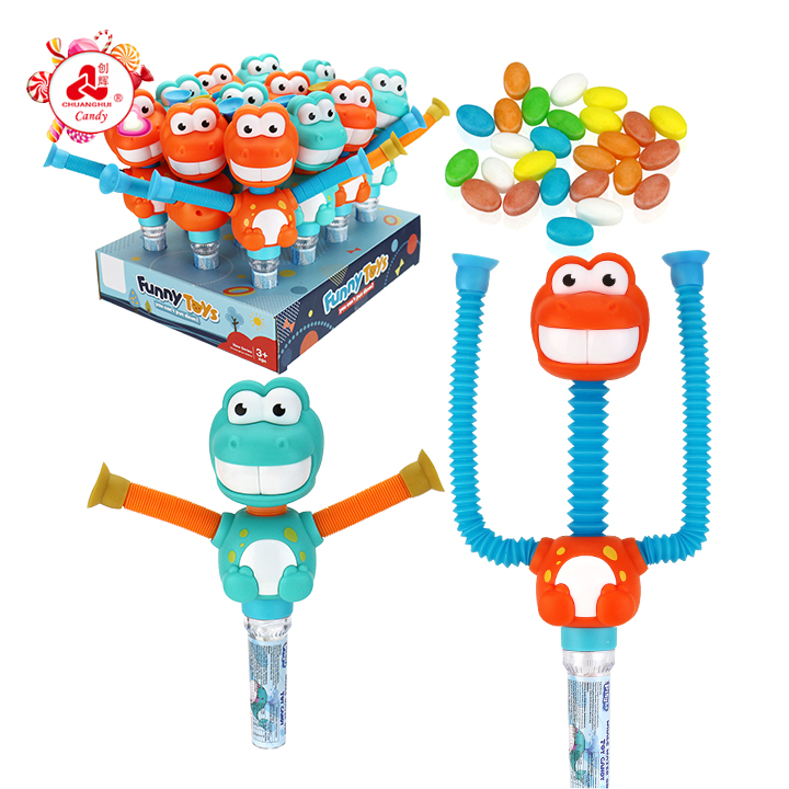 Cartoon Stretching Dinosaur Candy Toy Telescopic Suction Cup Toy Candy CH-TB264