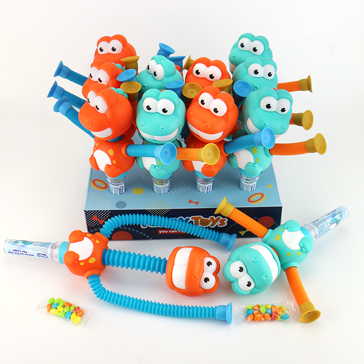 Cartoon Stretching Dinosaur Candy Toy Telescopic Suction Cup Toy Candy CH-TB264