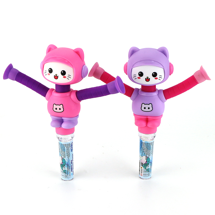 Cartoon Stretching Cat Candy Toy Telescopic Suction Cup Toy Candy CH-TB265