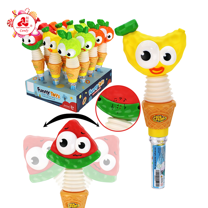 Cartoon fruits shaped shaking whistle sound toy candy CH-TB267