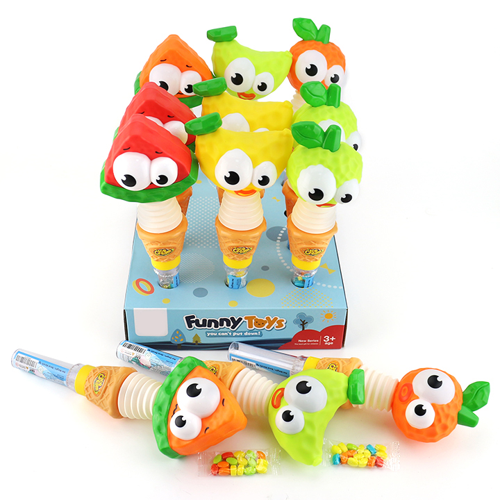 Cartoon fruits shaped shaking whistle sound toy candy CH-TB267