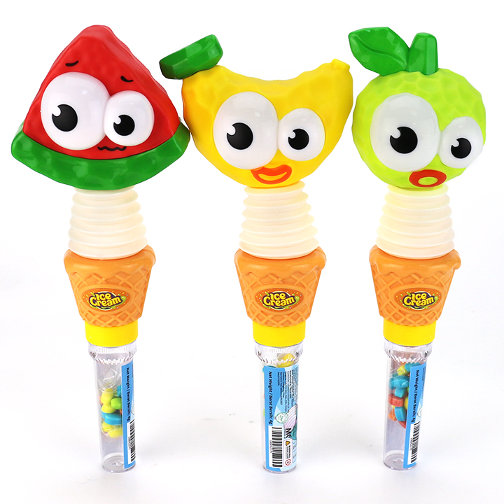 Cartoon fruits shaped shaking whistle sound toy candy CH-TB267