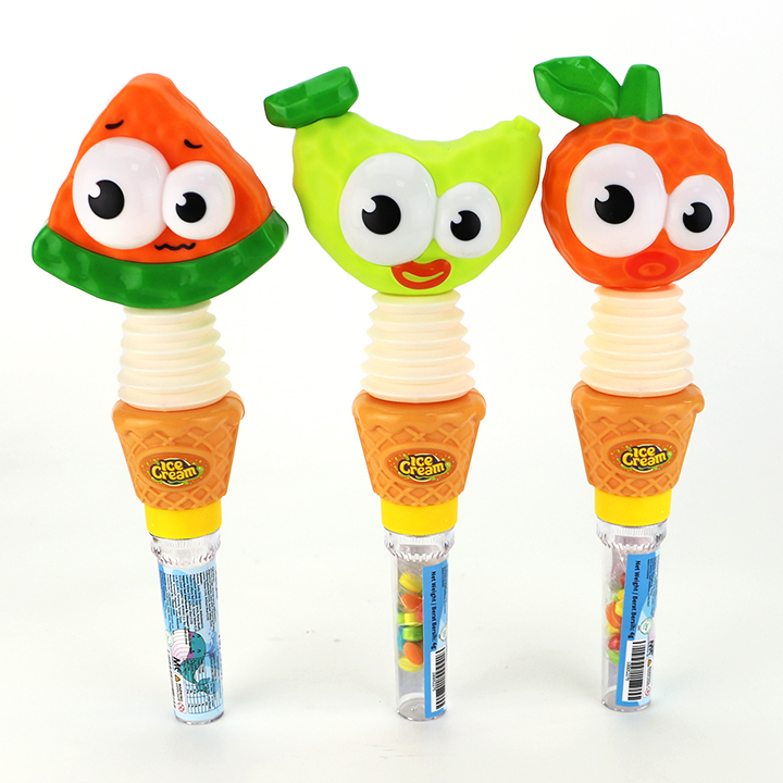 Cartoon fruits shaped shaking whistle sound toy candy CH-TB267