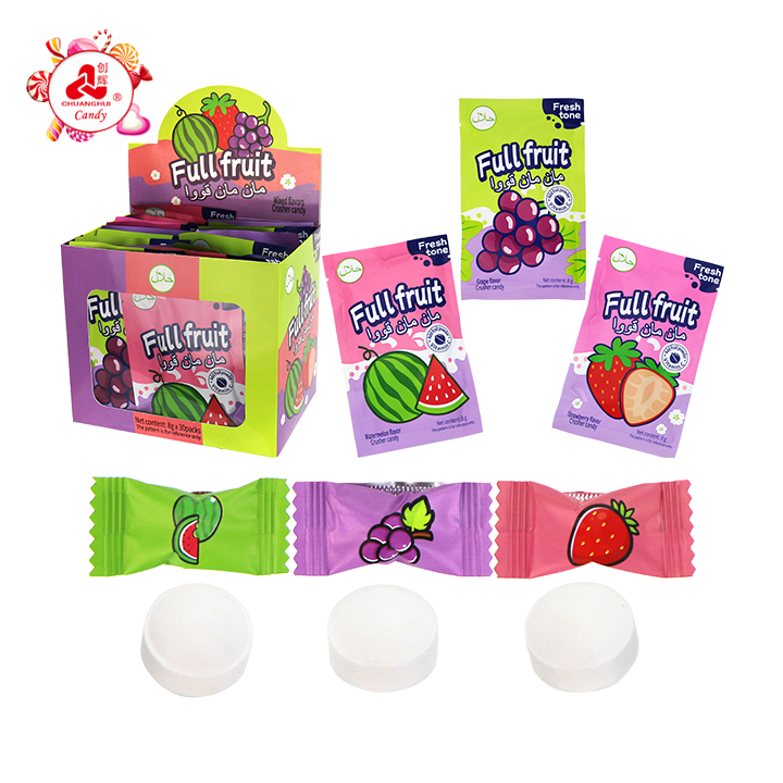 Assorted Fruits Flavor VC Sugar-Free Pressed Tablet Candy Ball in bag CH-Z298