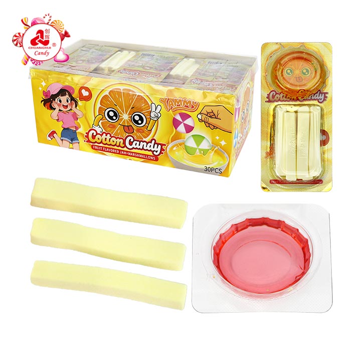 2-in-1 french fries shaped dip marshmallow strips with jam CH-M250