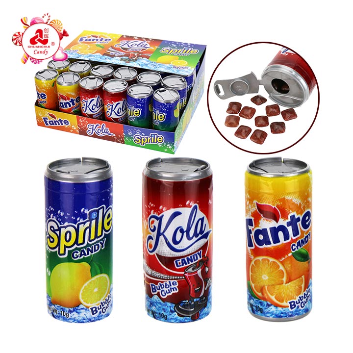 Cola beverage Can with mini square chewing bubble gum CH-N788