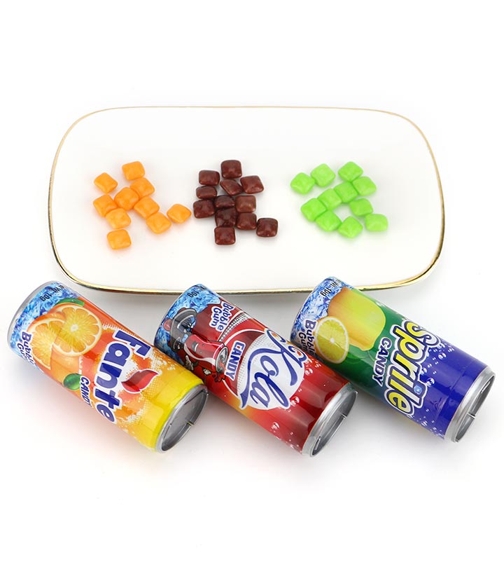 Cola beverage Can with mini square chewing bubble gum CH-N788