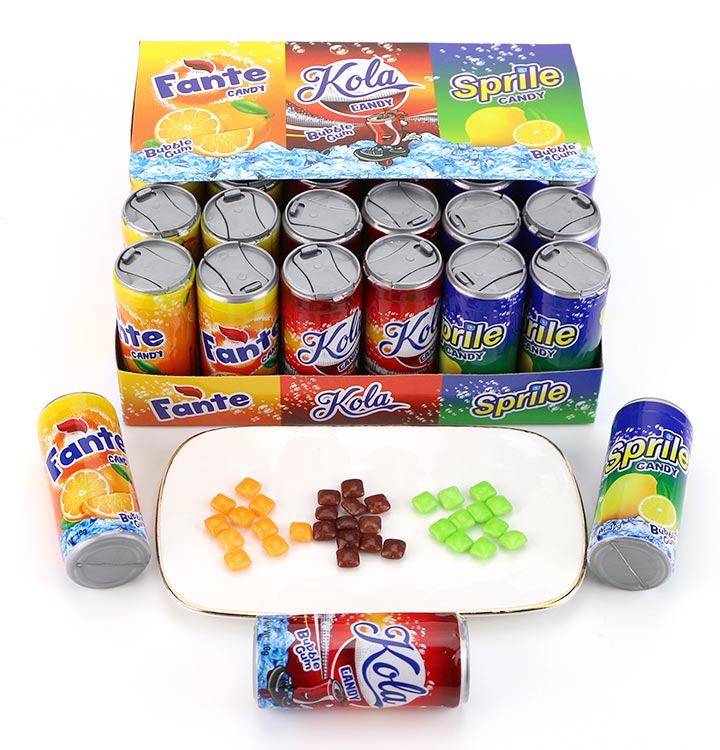 Cola beverage Can with mini square chewing bubble gum CH-N788