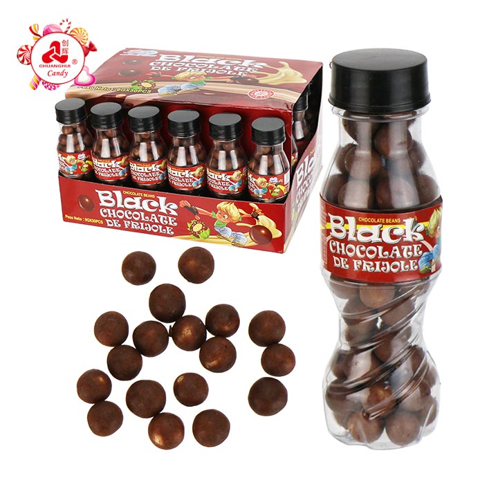 Mini Cola bottle black chocolate inflatable puffed bean candy CH-N789