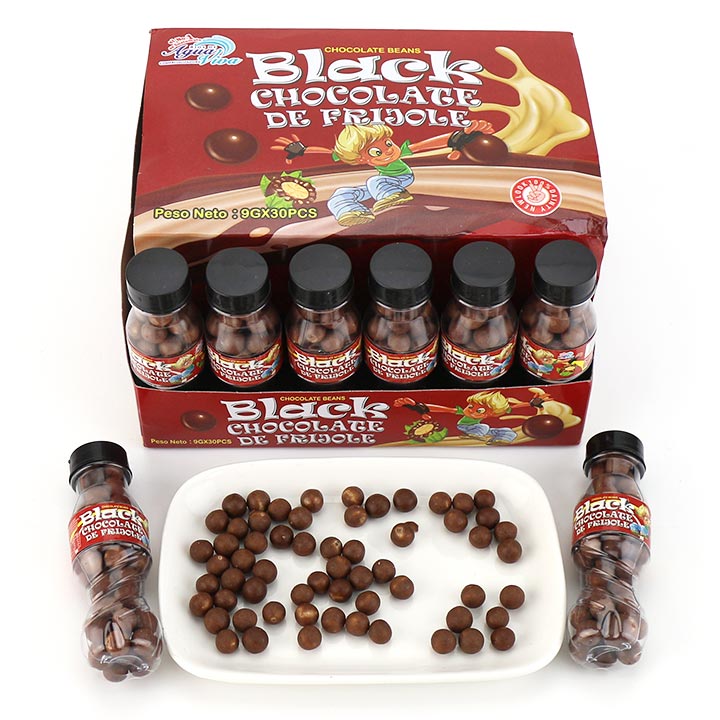 Mini Cola bottle black chocolate inflatable puffed bean candy CH-N789