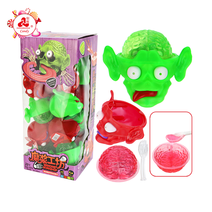 Halloween Devil's Head Toy Monster Brain gel Jam Liquid Candy CH-N791