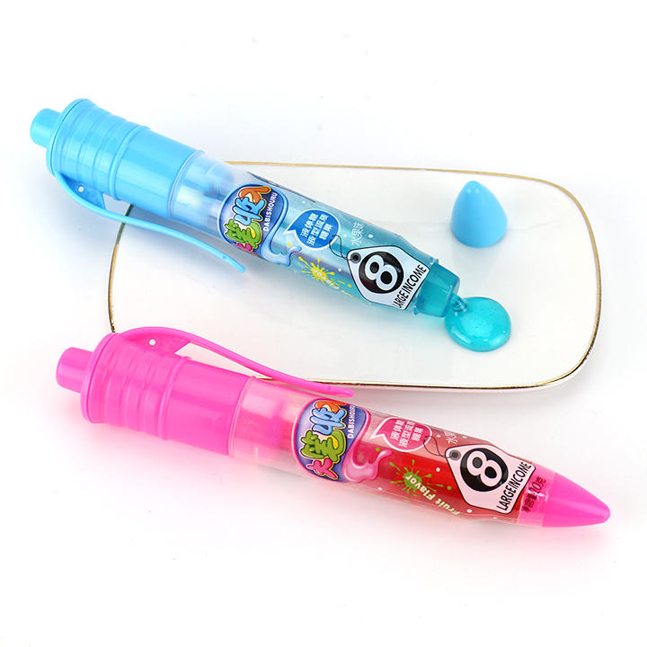 Large sized pen shaped squeezed fruit jam syrup candy toy CH-N792