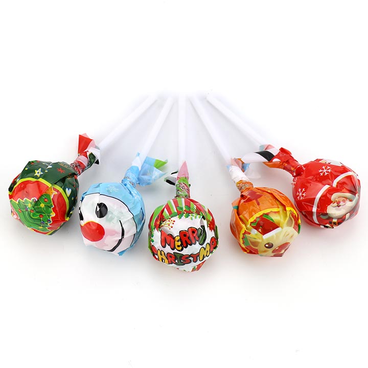 Christmas candy 20g round ball shape hard lollipop wholesale CH-BP159