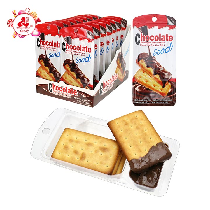 Choco Good dip cookies square biscuits with chocolate jam CH-D156