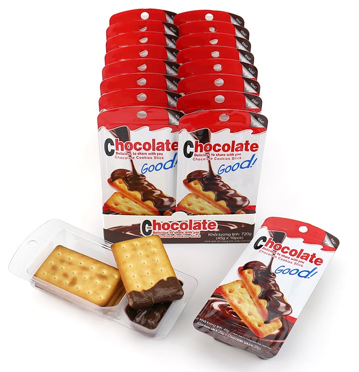 Choco Good dip cookies square biscuits with chocolate jam CH-D156