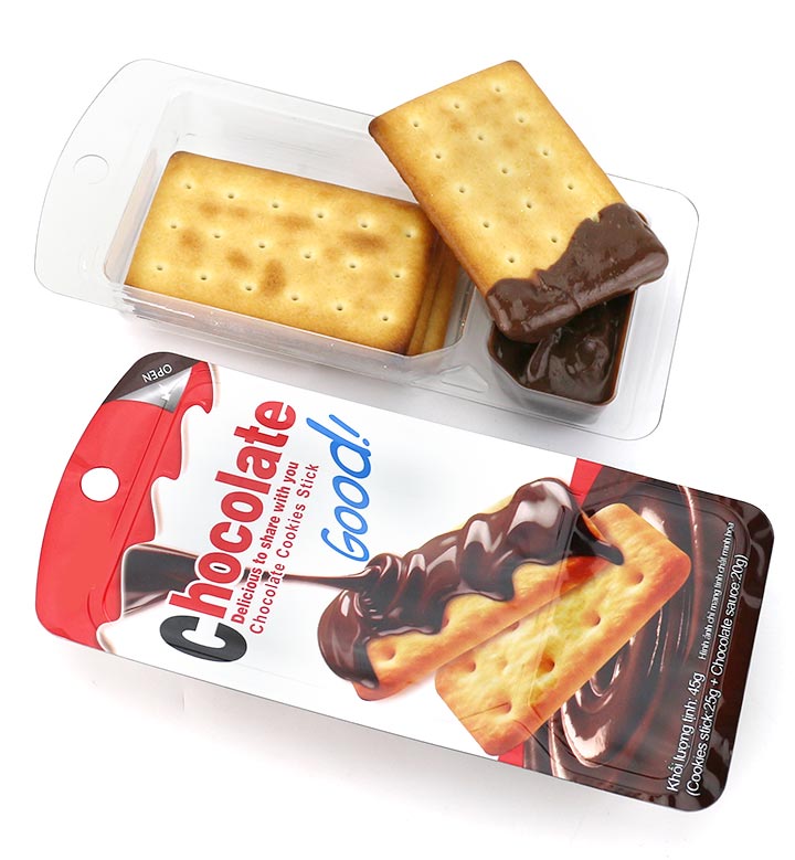 Choco Good dip cookies square biscuits with chocolate jam CH-D156