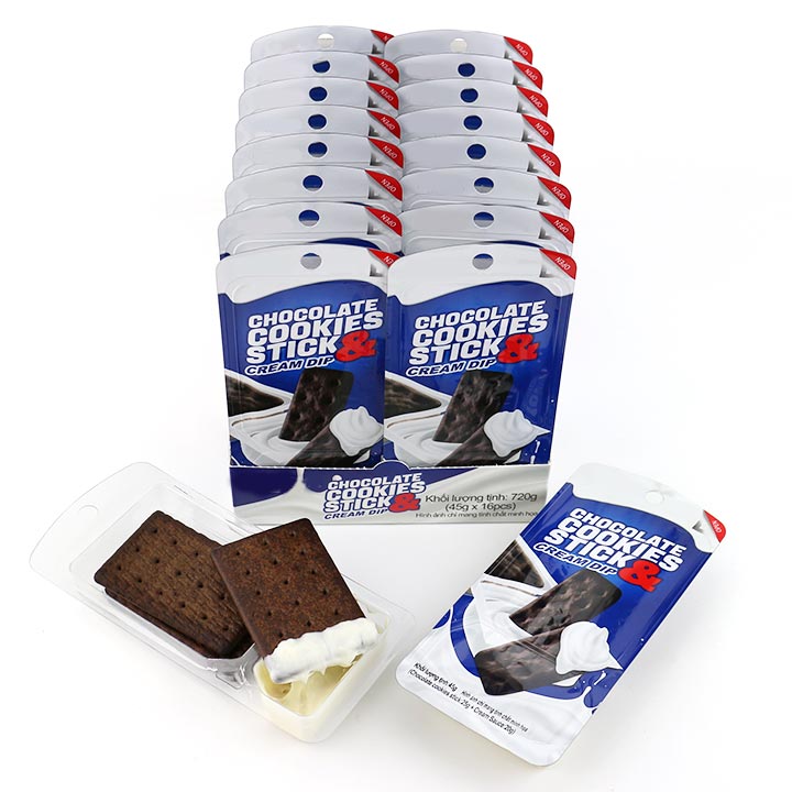 Dip Chocolate cookies square stick choco biscuits with cream sauce CH-D156-1