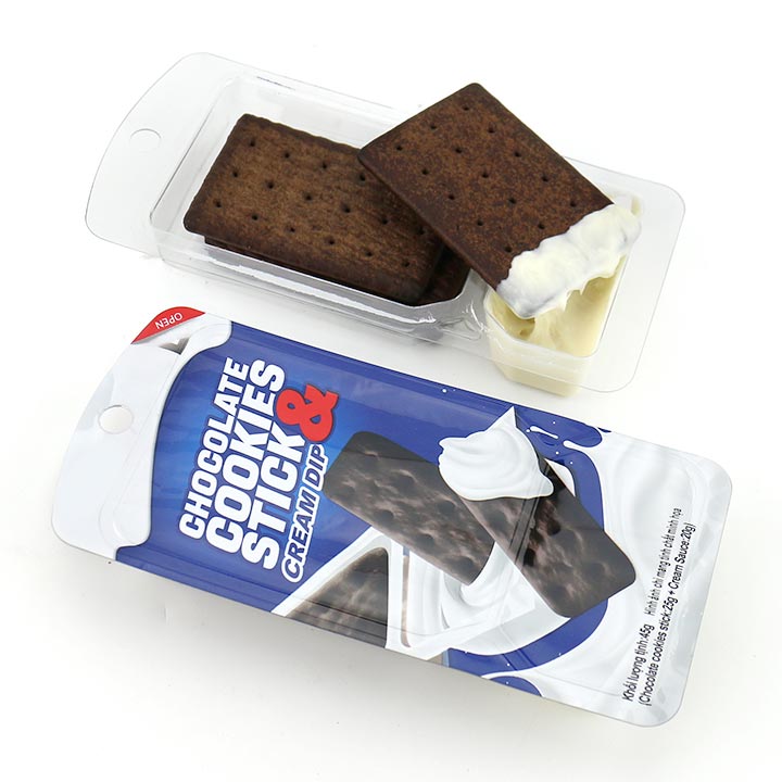 Dip Chocolate cookies square stick choco biscuits with cream sauce CH-D156-1