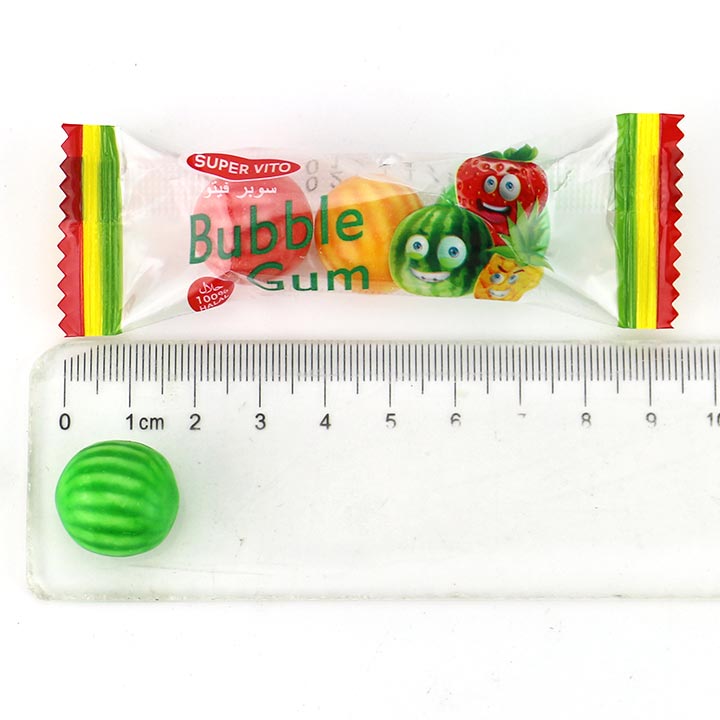 3 in 1 Round Watermelon Fruity Chewing Bubble Gum with jam CH-E368