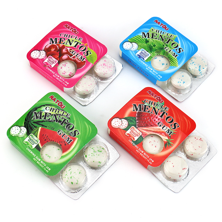 4pcs Chicle Mint Fruity Chewing Bubble Gum with Jam Filled CH-E369