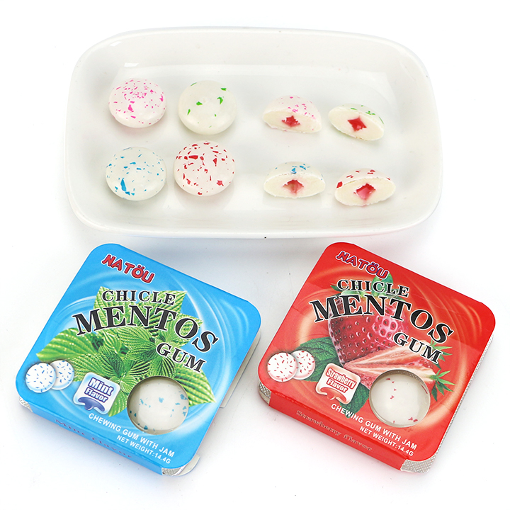 4pcs Chicle Mint Fruity Chewing Bubble Gum with Jam Filled CH-E369