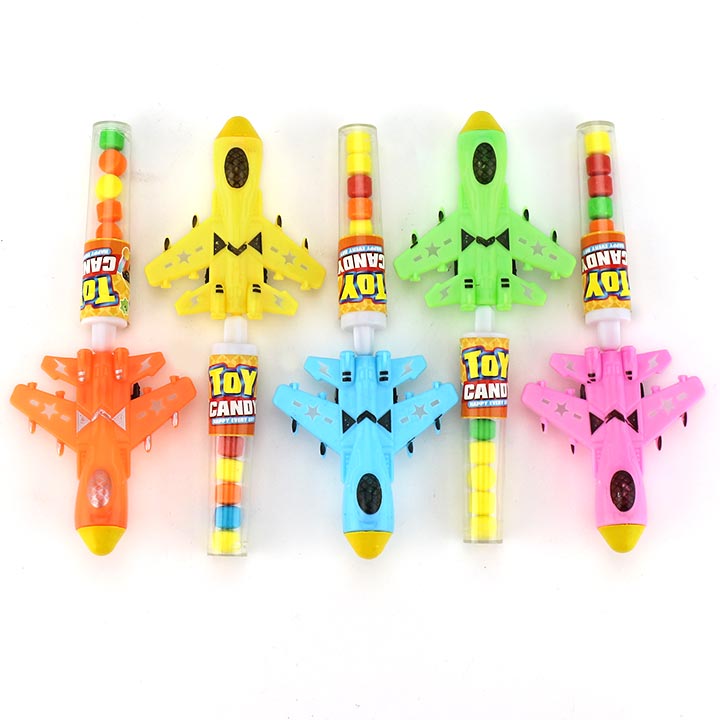 Cartoon Sliding Fighter Plane Shape Crayon Toy Candy CH-T1450