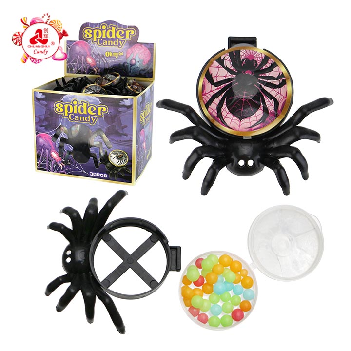 Halloween Candy Black spider shaped toy candy with mini colorful candy CH-T1452
