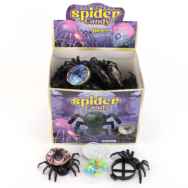 Halloween Candy Black spider shaped toy candy with mini colorful candy CH-T1452