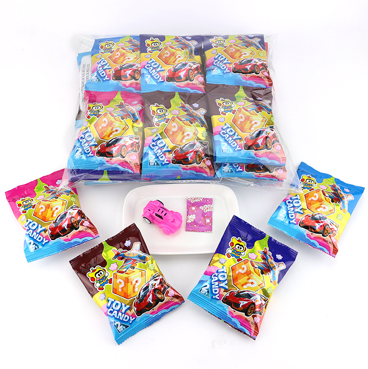 Surprise bag pull-back car toy candy with popping candy CH-T1454