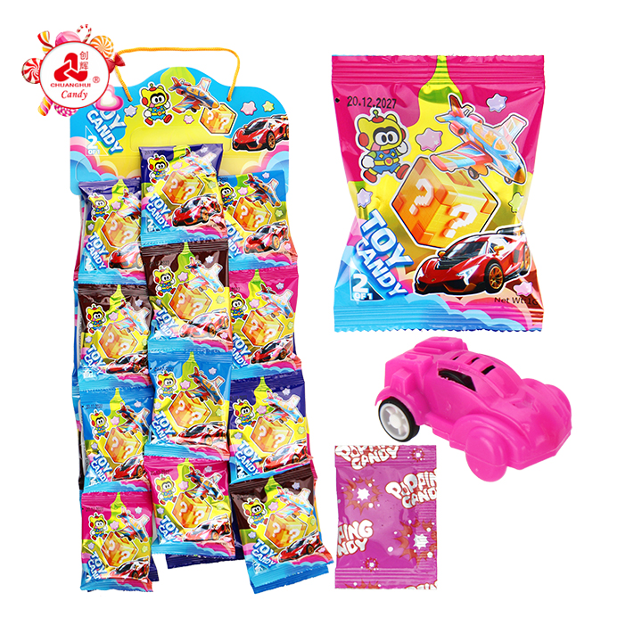 Surprise bag pull-back car toy candy with popping candy CH-T1454