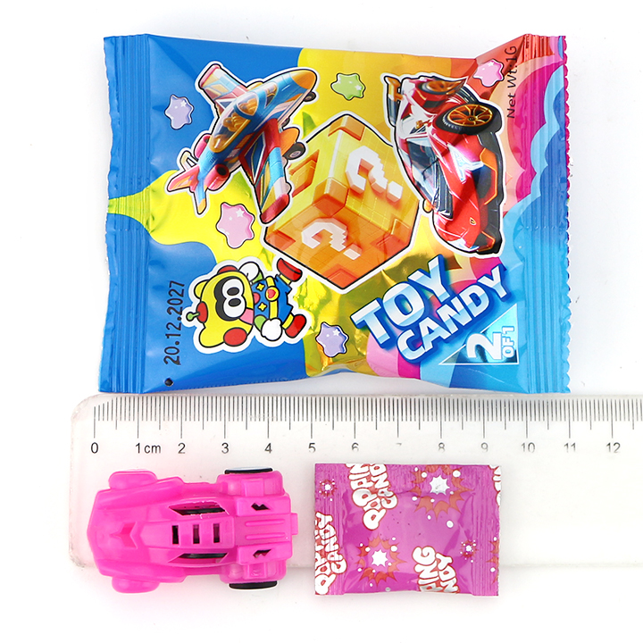 Surprise bag pull-back car toy candy with popping candy CH-T1454