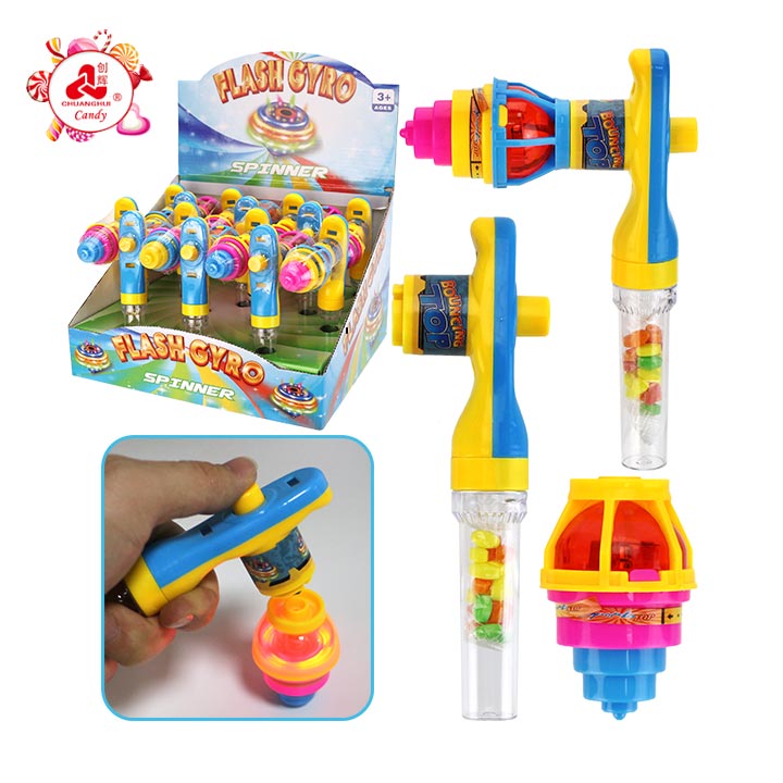 Flash Lighting Spinning Top Toys Catapult Rotating Gyro Toy Candy CH-TB268