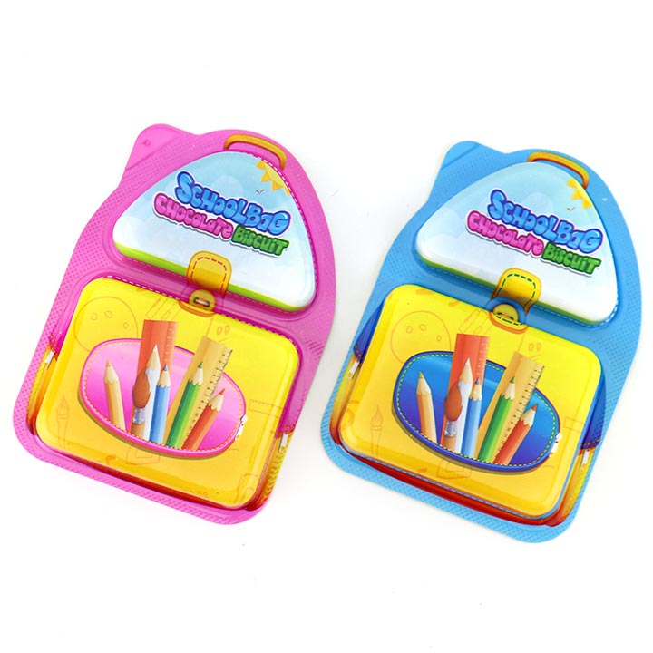 Cartoon School Bag Shaped Chocolate Dip Student Stationery Biscuit Cup BC182