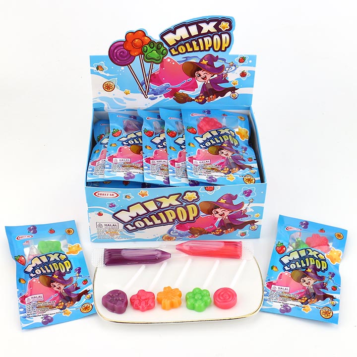 2-in-1 Mix Mini Lollipops with Squeeze Jam Liquid candy CH-BP164